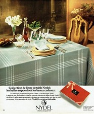 Publicité Advertising 120 1977  linge de table Nydel  cadeau Noel nappe Joelle