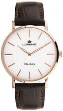 Lorenz Charleston Extraplato 030250FF Montre Homme Blanche Cuivre Cuir 38 Mm Q