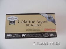 RARE A CE PRIX - 400 FEUILLES GELATINE ARGENT PORCINE - 170 BLOOM - DLUO 06/2025