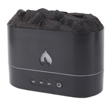 (Noir) Machine D'aromathérapie à Simulation De Flamme De Charbon De Bois FR