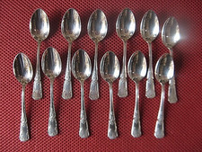 ++"543.21"   12 CUILLERES A  MOKA  EN METAL ARGENTE ORFEVRE J. D.