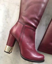 Bottes Hautes Cuir Rouge