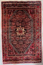 Superbe Tapis persan 205x135 Cm Environ Noué Main Handmade Rug Rouge Ancien 