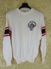 Pull vintage école de plongée années 80 TILT made in France blanc shirt 2x3 M