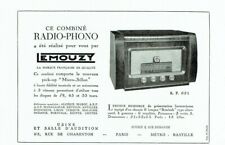 publicité Advertising 0921 1951  combiné radio-phono Lemouzy  pick up micro sill
