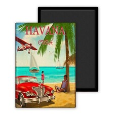 Havana Cuba Cubain Caraïbes 1 Rétro Vintage-Magnet Frigo 54x78mm personnalisé