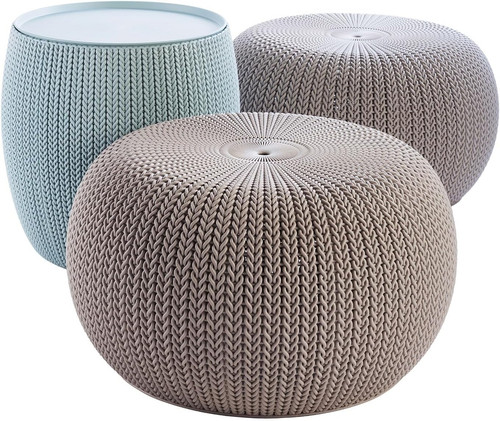 Urban knit pouf ottoman - ottoman, set