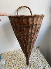 Ancien Panier Corne D’Abondance Cône Osier Deco Campagne Chalet Rustique 