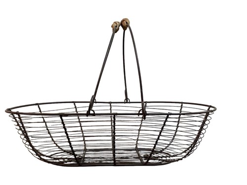 Ancien panier œuf fer - panier, a