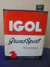 BIDON ANCIEN HUILE   GARAGE   " IGOL   GRAND  SPORT    "  ANNÉES   40  50