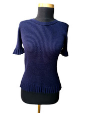 Pull en maille pailletté bleu nuit Tara Jarmon Taille M Parfait état  Réf 678