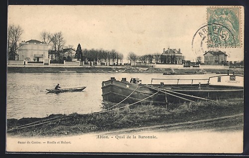 Cpa ablon quai la baronnie - ablon,,