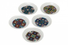 Kutani Yaki Article Japonais Plaque Plat Set 5 Vieux Kutani Pierre Pavage Taishi