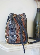 Sac seau cuir suédé et effet