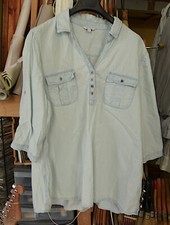 Reitmans grande taille chemise chemisier fluide aspect jean bleu clair 22 5XL