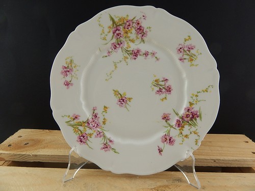 Antique plat peint - antique, porcelaine