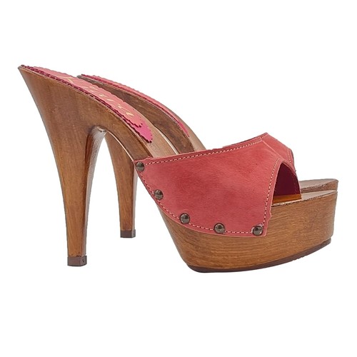 Mules daim rose pastel à - en,