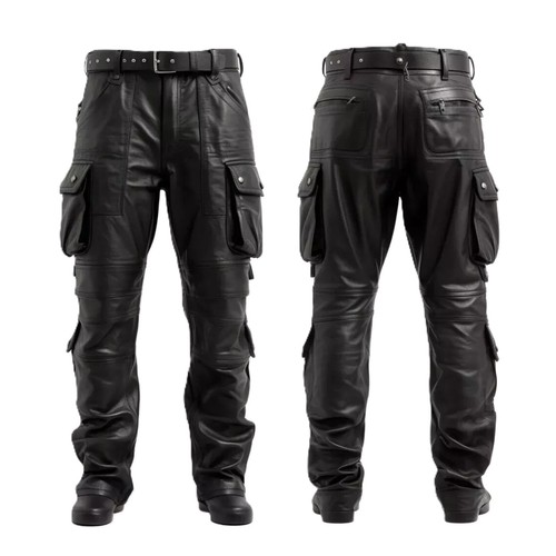 Pantalon cargo cuir - pantalon,