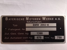Plaque D'Identification BMW