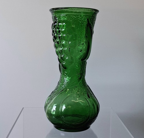 Vase verre vert vintage - verre,