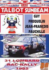 DECAL TALBOT SUNBEAM LOTUS