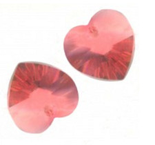 6 COEURS SWAROVSKI® ELEMENTS 6228 10.3 X 10 PADPARADSCHA X 6