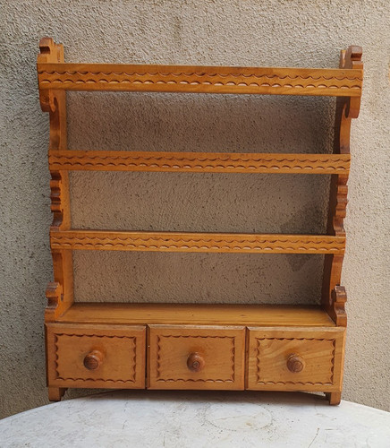 Etagère bois sculpté - etagère,
