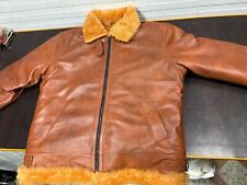 Manteau d'hiver en fourrure de bombardier homme RAF Aviator 100 % cuir de...