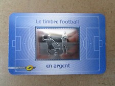 Ancien timbre en argent massif 999 millième France Le football très bon état.