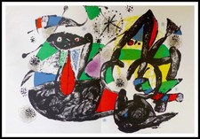 Joan MIRO : Hommage à Dorothea TANNING, lithographie originale 1977