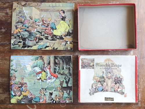 Puzzles bois blanche neige - blanche,