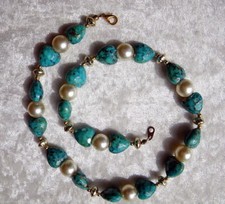 COLLIER COEURS TURQUOISE