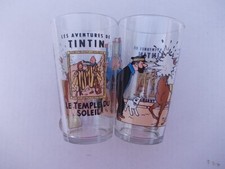 HERGE TINTIN Verre 1994 Amora Temple Soleil 12 cm grand modèle bande dessinée !
