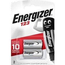 [63287] ENERGIZER Blister de 2 Piles Lithium CR123 A 3V