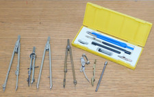 LOT COMPAS à DESSIN Drafting TOOL compass COMPASCOL ANNECY FRANCE kern AARAU