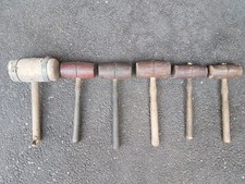 Lot ancien maillet marteau bois outil menuisier ancienne menuiserie sculpteur 
