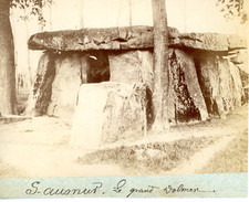 France, Saumur, le grand Dolmen Vintage albumen print, Tirage albuminé  9x12