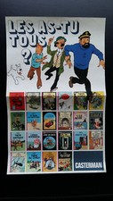 Tintin Kuifje Rare Affiche Année 70 Les as-tu tous? TTBE