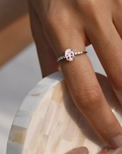 Bague En Morganite Pave