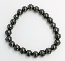 BRACELET PIERRE NATURELLE POLIE SHUNGITE pollution électromagnétique perle 8mm