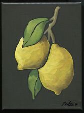 Art contemporain Tableau Poralzi - Citrons suspendus - Peinture acrylique