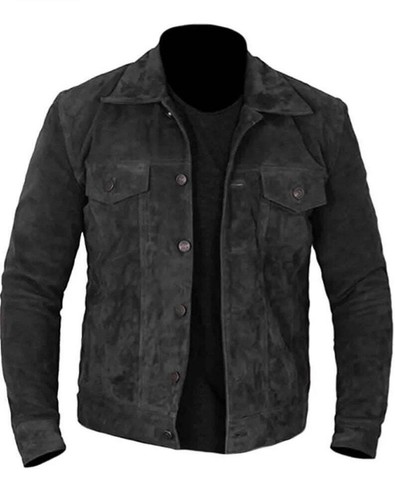 Veste camionneur noire - en, cuir