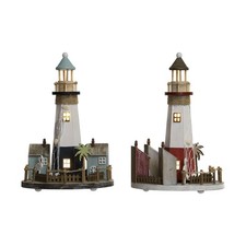 Décoration lumineuse Home ESPRIT Bois Aluminium Phare 20 x 20 x 30,5 cm [2 Un