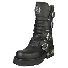 Bottines New Rock Métalliques - Platesformes Synthétiques Noir  Unisex - 38 EU