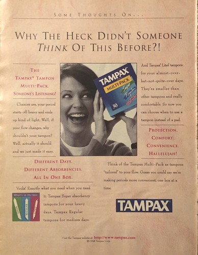 1998 tampax tampons multi pack - 1998,