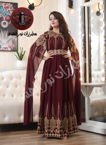 Embroidered thobe palestinian - embroidered,