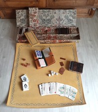 Ancien coffret à jeux de cartes La Ducale Bridge, Tarot, Poker... avec tapis