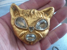 Médaillon Sculpture ancien Bronze doré et Aigue Marine signé H PALASSE 256,6Gr