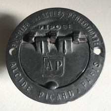 Ancien Encrier Des Écoles Perfectionné Pour Pupitre Collection Ecriture Métal