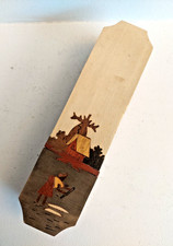 Petite Boite à Secrets - Plumier Marqueterie de divers Bois Vernis